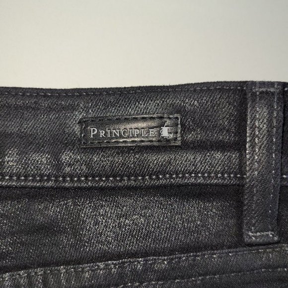 Principle Hi-Rise Cigarette Jean Womens Size 28 Black Waxed Style Beauty 613-45‎ - Picture 5 of 11
